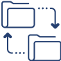 symbol of digital file folders for defendants accused of wire transfer fraud